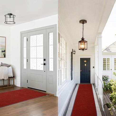 Commercial Runner Rug, 3 x 10 FT Entrance Floor Mat Area Rugs Hallway Carpet with Non-Slip PVC Backing Indoor Outdoor Home Doormat for Office Balcony Corridor Kitchen Garage (Grey) in Kuwait