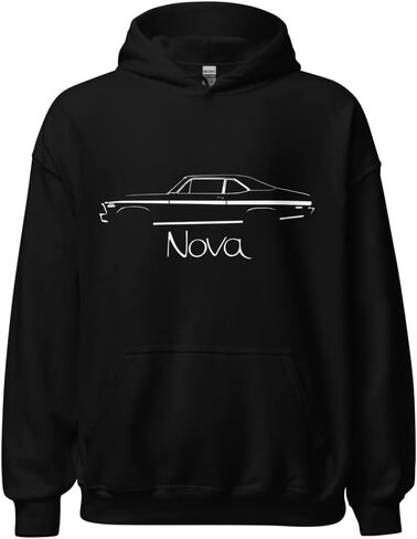 1972 Chevy Nova Black Silhouette American Muscle Car Owner Hoodie in Saudi Arabia