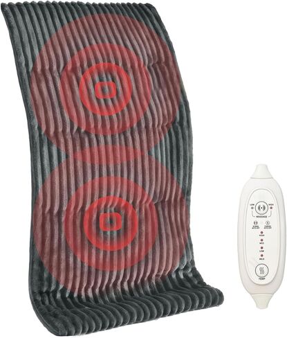 وسادة تسخين مرجحة للتدليك الحراري لتخفيف آلام الظهر، وسادة تسخين كهربائية مرجحة مع اهتزازات تدليك 12 بوصة × 24 بوصة 3.7 رطل خرزات غير سامة خالية من مادة BPA، 4 إعدادات للحرارة، 4 أوضاع للتدليك، إيقاف تلقائي لمدة ساعتين in Kuwait