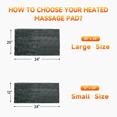 وسادة تسخين مرجحة للتدليك الحراري لتخفيف آلام الظهر، وسادة تسخين كهربائية مرجحة مع اهتزازات تدليك 12 بوصة × 24 بوصة 3.7 رطل خرزات غير سامة خالية من مادة BPA، 4 إعدادات للحرارة، 4 أوضاع للتدليك، إيقاف تلقائي لمدة ساعتين in Kuwait
