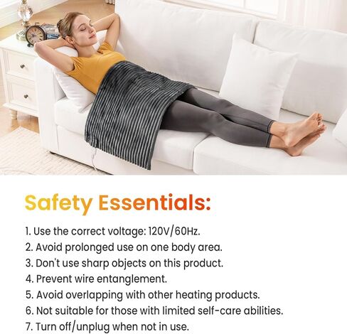 وسادة تسخين مرجحة للتدليك الحراري لتخفيف آلام الظهر، وسادة تسخين كهربائية مرجحة مع اهتزازات تدليك 12 بوصة × 24 بوصة 3.7 رطل خرزات غير سامة خالية من مادة BPA، 4 إعدادات للحرارة، 4 أوضاع للتدليك، إيقاف تلقائي لمدة ساعتين in Kuwait