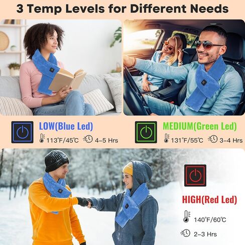 وسادة تدفئة للرقبة لاسلكية، وشاح تسخين قابل لإعادة الشحن مع بنك طاقة 5000 مللي أمبير في الساعة، جهاز تدفئة الرقبة المحمول مع 3 مستويات للتدفئة، وسادة تدفئة لتخفيف آلام الرقبة وتصلبها، هدية عيد الميلاد، رمادي in Kuwait