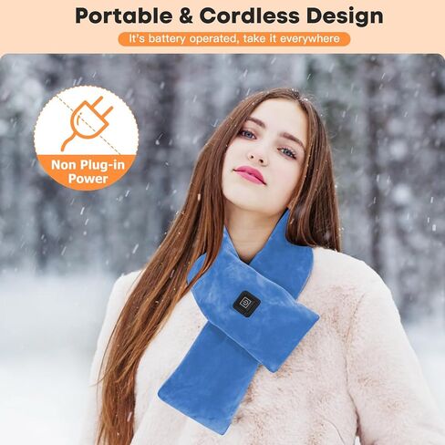 وسادة تدفئة للرقبة لاسلكية، وشاح تسخين قابل لإعادة الشحن مع بنك طاقة 5000 مللي أمبير في الساعة، جهاز تدفئة الرقبة المحمول مع 3 مستويات للتدفئة، وسادة تدفئة لتخفيف آلام الرقبة وتصلبها، هدية عيد الميلاد، رمادي in Kuwait
