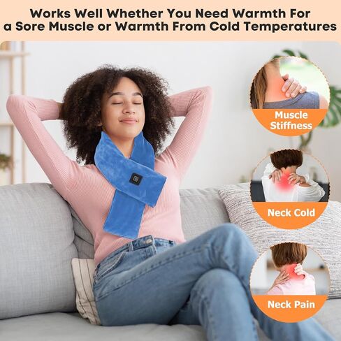 وسادة تدفئة للرقبة لاسلكية، وشاح تسخين قابل لإعادة الشحن مع بنك طاقة 5000 مللي أمبير في الساعة، جهاز تدفئة الرقبة المحمول مع 3 مستويات للتدفئة، وسادة تدفئة لتخفيف آلام الرقبة وتصلبها، هدية عيد الميلاد، رمادي in Kuwait