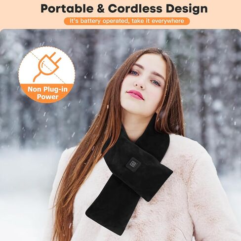 Neck Heating Pad Cordless, Rechargeable Heated Scarf with 5000mAh Power Bank, Portable Neck Warmer with 3 Heating Levels, Heating Pad for Neck Pain Relief and Stiffness, Christmas Gift, Grey in Kuwait