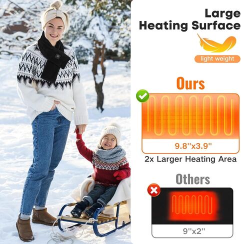 Neck Heating Pad Cordless, Rechargeable Heated Scarf with 5000mAh Power Bank, Portable Neck Warmer with 3 Heating Levels, Heating Pad for Neck Pain Relief and Stiffness, Christmas Gift, Grey in Kuwait