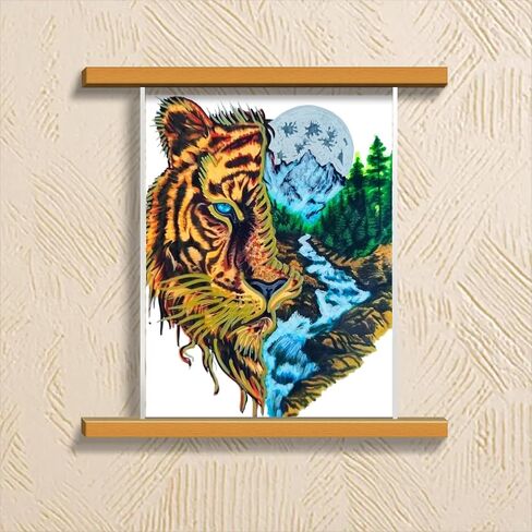 Totem Animal Tiger №1, original hand-painted drawing, marker painting, 4x6 inches, unframed in Saudi Arabia