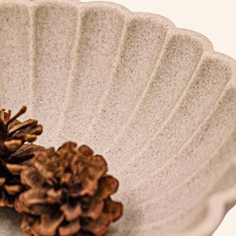 Ocean-Inspired Scallop Decorative Bowl, Fruit Bowl Home Decor, Key Bowls Entryway Decor, Coffee Table Tray, Handmade Non-Slip Decorative Tray with Coastal Charm (Frosted clay) in Saudi Arabia