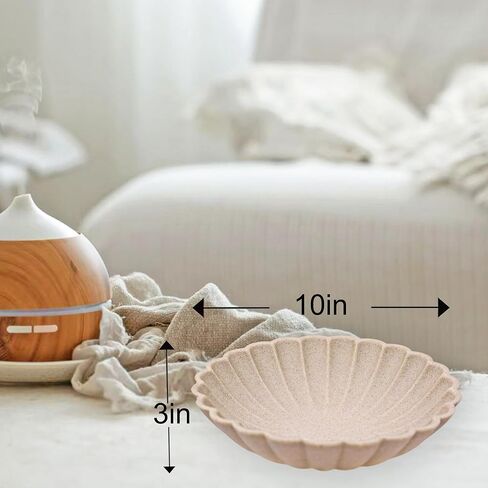 Ocean-Inspired Scallop Decorative Bowl, Fruit Bowl Home Decor, Key Bowls Entryway Decor, Coffee Table Tray, Handmade Non-Slip Decorative Tray with Coastal Charm (Frosted clay) in Saudi Arabia