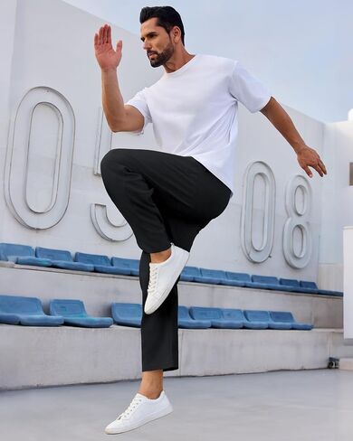 Alimens & Gentle Men's Sweatpants with Deep Pockets Athletic Lightweight Stretch Joggers Baggy Causal Pants Workout Gym Yoga in Saudi Arabia