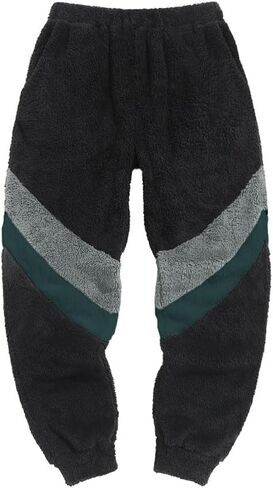 ZAFUL Men's Fluffy Teddy Beam Feet Pants Plush Warm Soft Pajama Pants Winter Cozy Fleece Baggy Lounge Trouser Sleepwear in Saudi Arabia