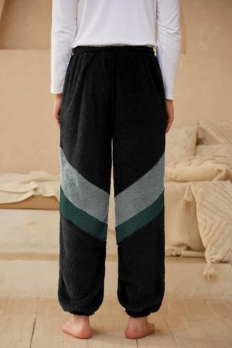 ZAFUL Men's Fluffy Teddy Beam Feet Pants Plush Warm Soft Pajama Pants Winter Cozy Fleece Baggy Lounge Trouser Sleepwear in Saudi Arabia
