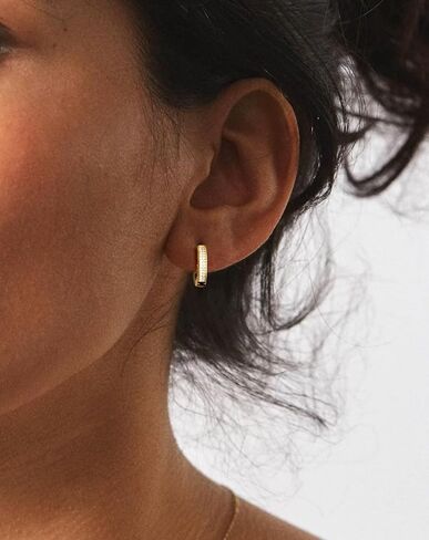 Iced Out Hoop Earrings Moissanite Earrings Mens Women Lab Diamond Small Huggies Cross Dangle Cartilage S925 18K Gold Plated Hypoallergenic Hip Hop Earring with VVS1 GRA Certified 15MM in Saudi Arabia