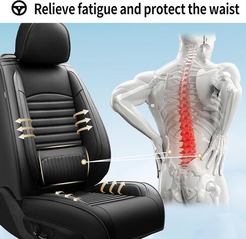 أغطية مقاعد السيارة متوافقة مع مازدا CX-5 2013-2025. جلد مقاوم للماء وجيد التهوية. متوافق مع الوسادة الهوائية وسهل التركيب. واقي وسادة المقعد لجميع الأحوال الجوية (مجموعة كاملة، أسود) in Kuwait