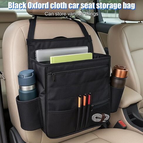 Car Front Seat Organizer, Multi-Pocket Vehicle Hanging Passenger Back Seat Storage Bag with Adjustable Straps, Automotive Interior Storage Organizer, Universal for SUV RV Truck in Saudi Arabia