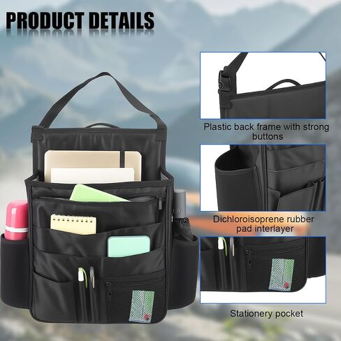 Car Front Seat Organizer, Multi-Pocket Vehicle Hanging Passenger Back Seat Storage Bag with Adjustable Straps, Automotive Interior Storage Organizer, Universal for SUV RV Truck in Saudi Arabia