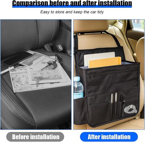 Car Front Seat Organizer, Multi-Pocket Vehicle Hanging Passenger Back Seat Storage Bag with Adjustable Straps, Automotive Interior Storage Organizer, Universal for SUV RV Truck in Saudi Arabia