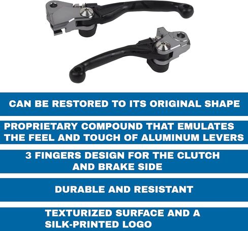 مجموعة أذرع محورية Polisport - تناسب Sherco SE/SEF (2017–26)، Triumph TF 250X/450RC (2024–25)، Husqvarna FC/FE، KTM EXC/EXC-F/SX/SX-F 250–450 (2014–25) MX فرامل/قابض، شكل OEM متين، أسود in Saudi Arabia