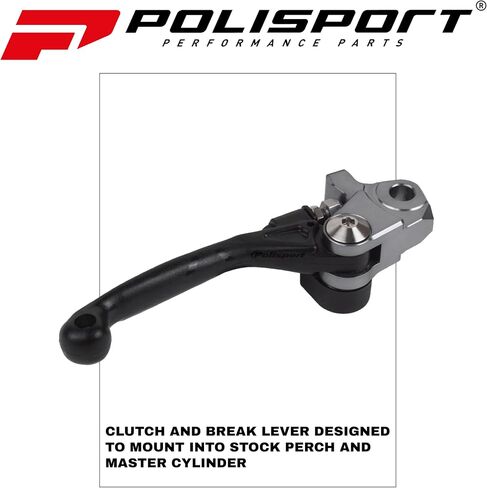 مجموعة أذرع محورية Polisport - تناسب Sherco SE/SEF (2017–26)، Triumph TF 250X/450RC (2024–25)، Husqvarna FC/FE، KTM EXC/EXC-F/SX/SX-F 250–450 (2014–25) MX فرامل/قابض، شكل OEM متين، أسود in Saudi Arabia