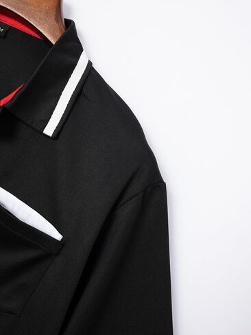 Men's Polo Shirts Short Sleeve Casual Button Up T Shirt Slim Fit Golf Shirts with Pocket in Saudi Arabia