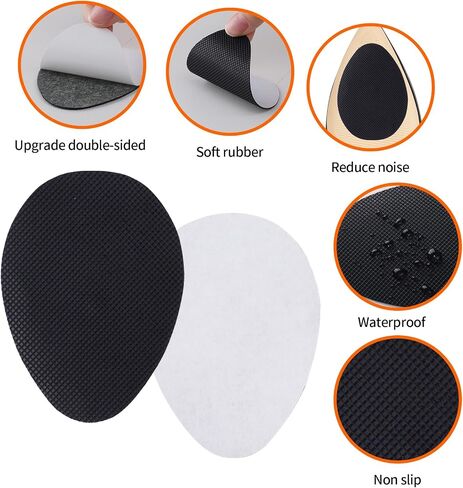 12PCS Shoe Sole Protector, Shoe Grips on Bottom of Shoes, Non-Slip Shoe Pads for Bottom of Shoes, Premium Rubber Self Adhesive Anti-Slip Shoe Grips Stickers, High Heels Non-Skid Sole Protector in Saudi Arabia
