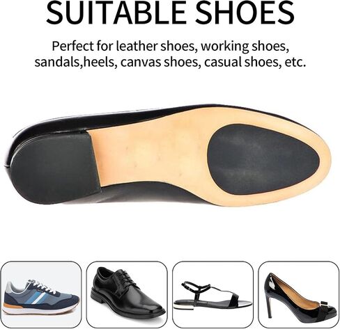 12PCS Shoe Sole Protector, Shoe Grips on Bottom of Shoes, Non-Slip Shoe Pads for Bottom of Shoes, Premium Rubber Self Adhesive Anti-Slip Shoe Grips Stickers, High Heels Non-Skid Sole Protector in Saudi Arabia
