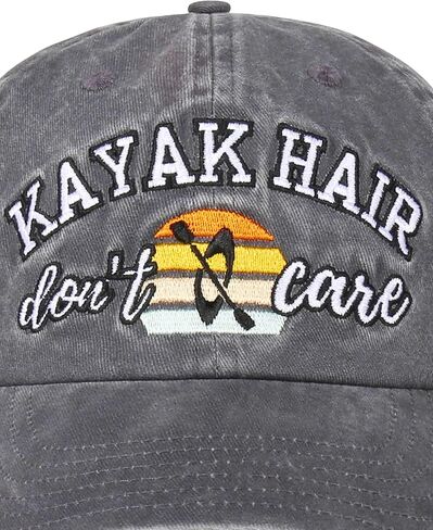 InnoBeta Kayaking Gifts, Lake Hats for Women, Kayak Accessories - Kayak Hair Don't Care Baseball Cap Grey in Saudi Arabia