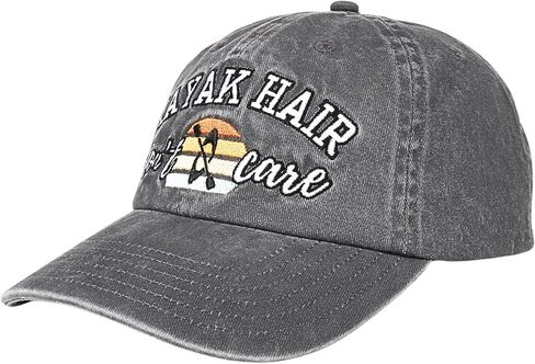 InnoBeta Kayaking Gifts, Lake Hats for Women, Kayak Accessories - Kayak Hair Don't Care Baseball Cap Grey in Saudi Arabia