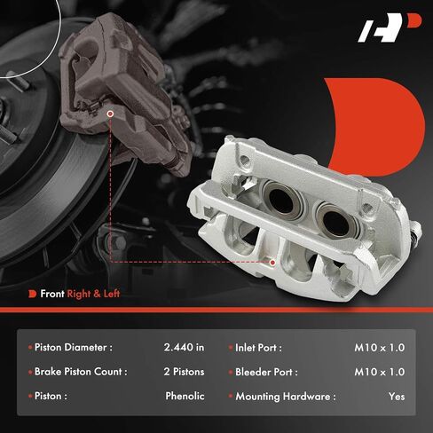 مجموعة فرجار قرص الفرامل الممتازة مع دعامة متوافقة مع Ram 1500 2021-2022 5.7L/3.6L /3.0L، 1500 2019-2020 - السائق الأمامي وجانب الراكب in Saudi Arabia