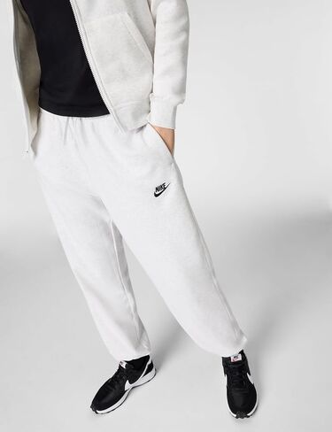 بنطال رياضي كبير الحجم متوسط ​​الارتفاع للنساء من Nike Sportswear Club Fleece (الولايات المتحدة، Alpha، X-Large، عادي، عادي، أسود/أبيض) in Saudi Arabia