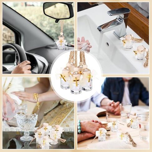 30 Set Baptism Favors Holy Water Bottles 8ml Mini Catholic Christian Holy Water Container with Cross Pin and Ribbon for Church Catholic Baptism Communion Gift(Yellow,Cylindrical) in Kuwait