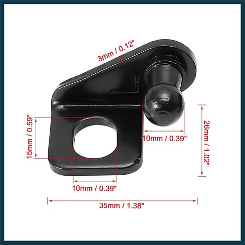 1 Pair 10mm Car Ball Studs Mounting Brackets Black for Gas Struts Shocks 35x26x20mm Automotive Parts in Saudi Arabia