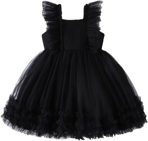 Girls Tutu Ruffle Dress Tulle Flower Girl Dresses Birthday Princess Party Outfits Little Girls Summer Clothes 3-8Y in Kuwait