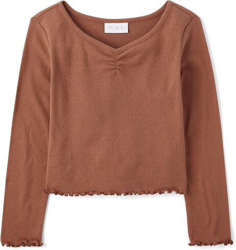 The Children's Place Girls' Basic Long Sleeve V-Neck Knit Shirts in Kuwait