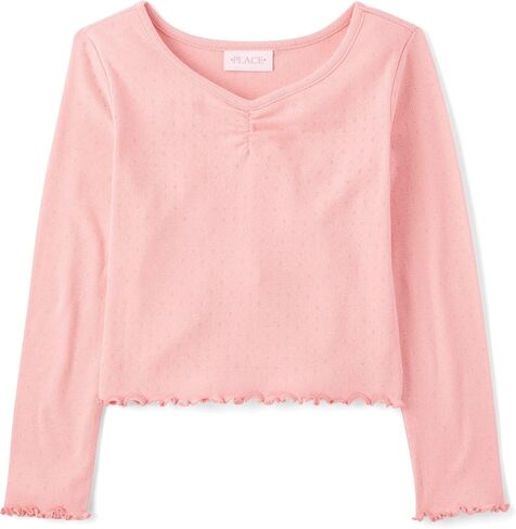 The Children's Place Girls' Basic Long Sleeve V-Neck Knit Shirts in Kuwait