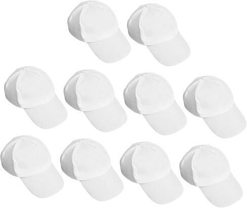 Cabilock 10pcs DIY Baseball Caps for Kids Painting Hats White Hand-Painted Peaked Sports Caps Sun Hat for DIY Painting Hiking Outdoor Activities in Saudi Arabia