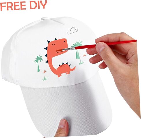 Cabilock 10pcs DIY Baseball Caps for Kids Painting Hats White Hand-Painted Peaked Sports Caps Sun Hat for DIY Painting Hiking Outdoor Activities in Saudi Arabia