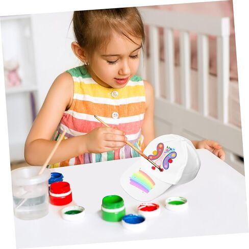 Cabilock 10pcs DIY Baseball Caps for Kids Painting Hats White Hand-Painted Peaked Sports Caps Sun Hat for DIY Painting Hiking Outdoor Activities in Saudi Arabia