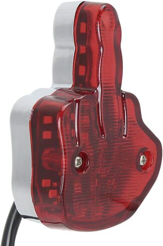Motorcycle Taillight, 12V LED Motorcycle Taillight Rear Brake Lamp Unique Middle Finger Styling Red in Saudi Arabia