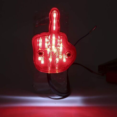 Motorcycle Taillight, 12V LED Motorcycle Taillight Rear Brake Lamp Unique Middle Finger Styling Red in Saudi Arabia
