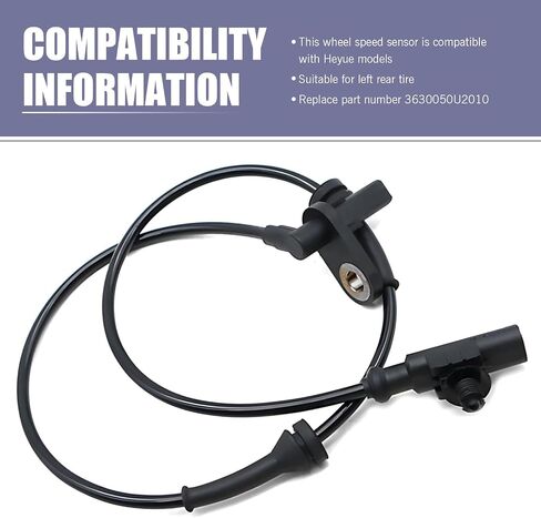 Wheel Speed Sensor, Anti-Lock Brakes Rear Left Side Wheel ABS Sensing Cable, Quick Retrofit Replacement OEM #3630050U2010 Accessories, Suitable for Most Cars (Black) in Saudi Arabia