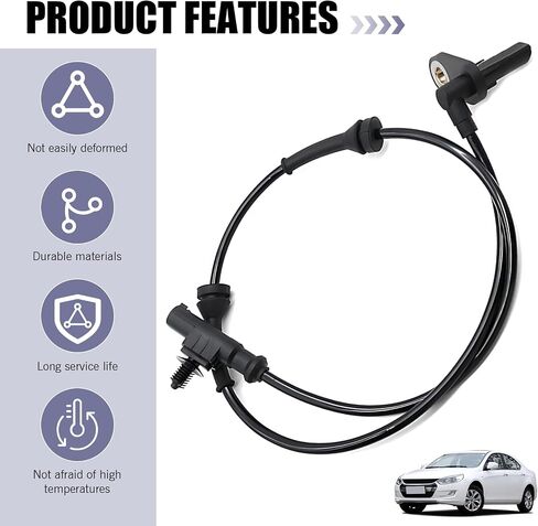 Wheel Speed Sensor, Anti-Lock Brakes Rear Left Side Wheel ABS Sensing Cable, Quick Retrofit Replacement OEM #3630050U2010 Accessories, Suitable for Most Cars (Black) in Saudi Arabia