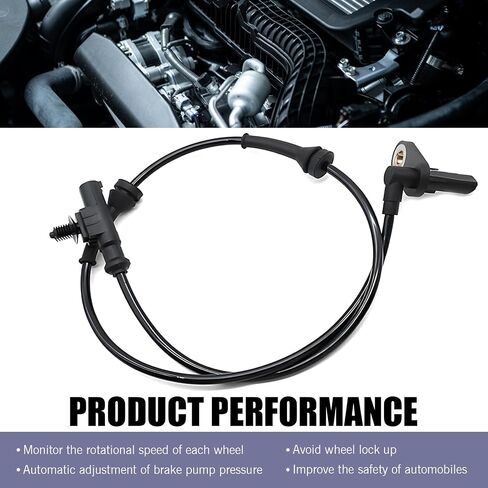 Wheel Speed Sensor, Anti-Lock Brakes Rear Left Side Wheel ABS Sensing Cable, Quick Retrofit Replacement OEM #3630050U2010 Accessories, Suitable for Most Cars (Black) in Saudi Arabia