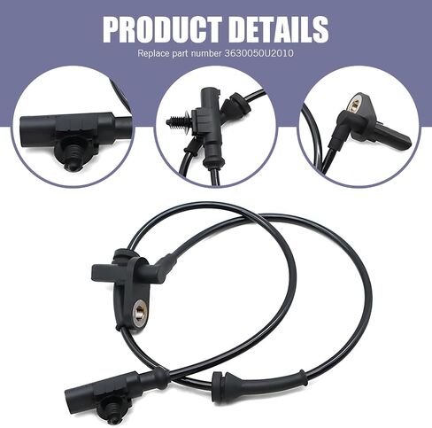 Wheel Speed Sensor, Anti-Lock Brakes Rear Left Side Wheel ABS Sensing Cable, Quick Retrofit Replacement OEM #3630050U2010 Accessories, Suitable for Most Cars (Black) in Saudi Arabia