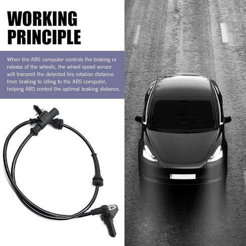 Wheel Speed Sensor, Anti-Lock Brakes Rear Left Side Wheel ABS Sensing Cable, Quick Retrofit Replacement OEM #3630050U2010 Accessories, Suitable for Most Cars (Black) in Saudi Arabia