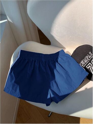 SHENHE Women's Y2k Side Striped Track Shorts Elastic Waist Low Rise Athletic Sports Shorts in Saudi Arabia