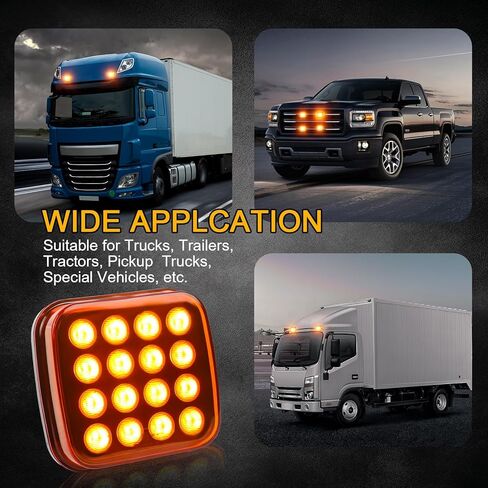 قطعتان من أضواء وامضة كهرمانية قابلة لإعادة الشحن للمركبات، مصابيح LED لاسلكية مغناطيسية للمخاطر القوية، منارة تحذير ضوء الطوارئ للشاحنات والحافلات والجرار والمقطورة كبيرة الحجم 12 فولت/24 فولت in Kuwait