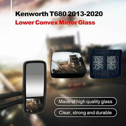 SPLENDID Replacement Mirror Glass, For 2013-2020 Kenworth T680 T880, Heated Flat Mirror, High Reflective, Driver/Passenger Side (OEM: 154810011) in Saudi Arabia