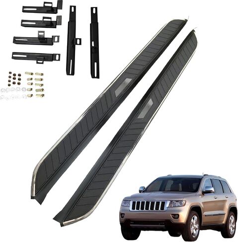 Running Boards & Steps for Jeep Grand Cherokee 2011 2012 2013 2014 2015 2016 2017 2018 2019 2020 2021 Aluminum Side Steps with Brackets, 2 PCS Black Running Boards Right Left Side Step Rail Nerf Bars in Saudi Arabia
