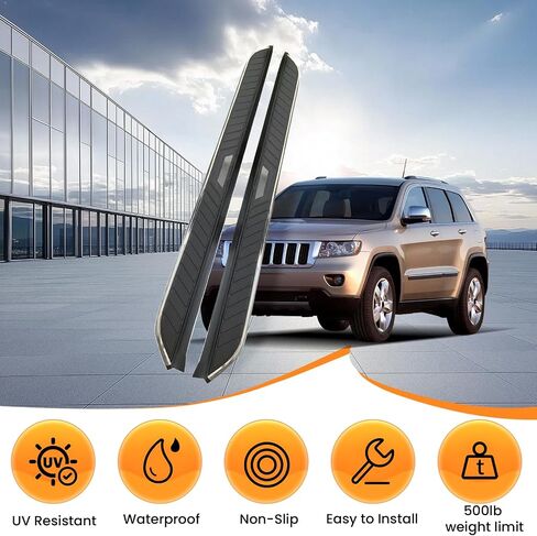Running Boards & Steps for Jeep Grand Cherokee 2011 2012 2013 2014 2015 2016 2017 2018 2019 2020 2021 Aluminum Side Steps with Brackets, 2 PCS Black Running Boards Right Left Side Step Rail Nerf Bars in Saudi Arabia